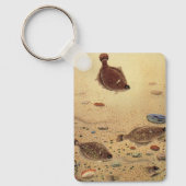 ヴィンテージフラウンダー、海洋海ライフフラットフィッシュ キーホルダー (正面)