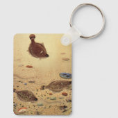 ヴィンテージフラウンダー、海洋海ライフフラットフィッシュ キーホルダー (裏面)