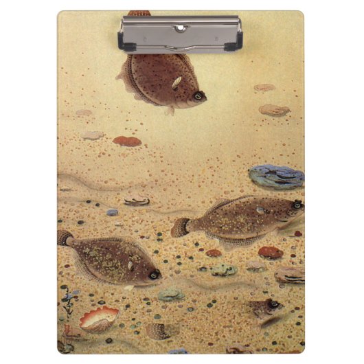 ヴィンテージフラウンダー、海洋海ライフフラットフィッシュ クリップボード (正面)