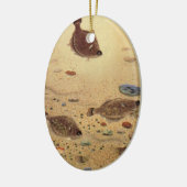 ヴィンテージフラウンダー、海洋海ライフフラットフィッシュ セラミックオーナメント (左)