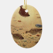 ヴィンテージフラウンダー、海洋海ライフフラットフィッシュ セラミックオーナメント (裏面)