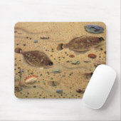 ヴィンテージフラウンダー、海洋海ライフフラットフィッシュ マウスパッド (マウス)