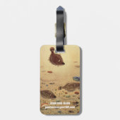 ヴィンテージフラウンダー、海洋海ライフフラットフィッシュ ラゲッジタグ (裏面縦)