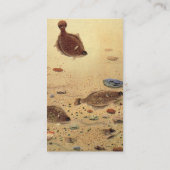 ヴィンテージフラウンダー、海洋海ライフフラットフィッシュ 名刺 (裏面)