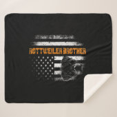 ヴィンテージフラグおもしろい犬ロットワイラーブラザ最高のー シェルパブランケット (正面(横))