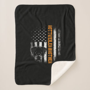 ヴィンテージフラグおもしろい犬ロットワイラーブラザ最高のー シェルパブランケット