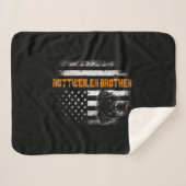 ヴィンテージフラグおもしろい犬ロットワイラーブラザ最高のー シェルパブランケット (正面(横))