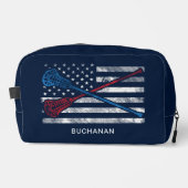 ヴィンテージフラグとラクロスこうもりパーソナライズされたレトロ ドップキット (正面)