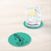 ヴィンテージフラスケッチティキバーまたはルアウ（ハワイ式宴会） ラウンドペーパーコースター (インサイチュ)