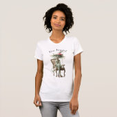 ヴィンテージフラズドフューリーセージ緑の猫 Tシャツ (正面フル)