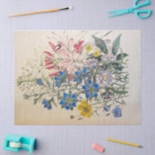 ヴィンテージフラックスアンドクレオメボタニカルティッシュペーパー 薄葉紙 (クラフト)