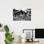 ヴィンテージフラットベッドファームワゴンプリント ポスター (ホームオフィス)