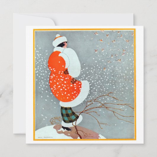 ヴィンテージフラッパホリデーカード サンキューカード (正面)