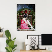 ヴィンテージフラッパーのクリスマスポスター ポスター (ホームオフィス)