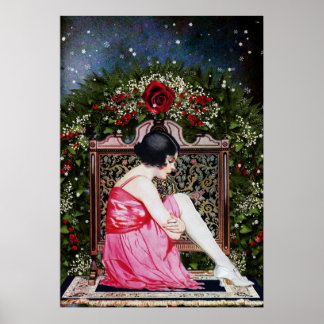 ヴィンテージフラッパーのクリスマスポスター ポスター