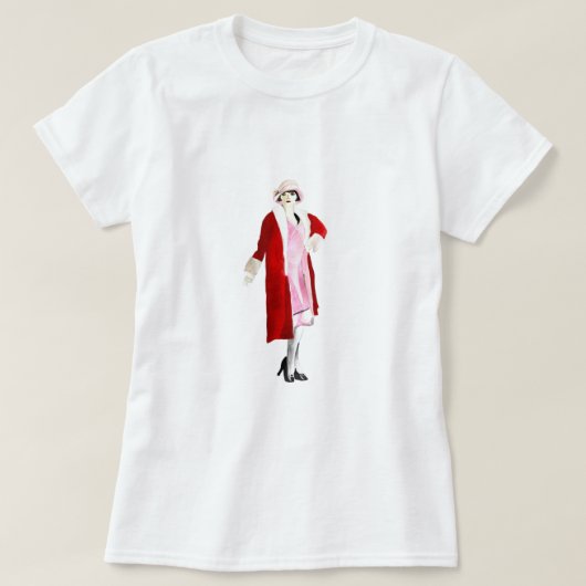 ヴィンテージフラッパーの女の子 Tシャツ (デザイン正面)