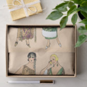 ヴィンテージフラッパーの女性，デコップス 薄葉紙 (ギフト)