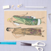 ヴィンテージフラッパーの女性，デコップス 薄葉紙 (クラフト)