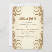 ヴィンテージフラッパーギャツビーホリデークリスマスパーティー 招待状 (裏面)