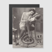 ヴィンテージフラッパー女の子1920の磁気はがき (正面/裏面)