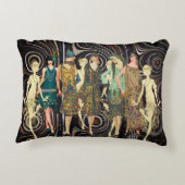 ヴィンテージフラッパー踊りアクセント枕 アクセントクッション (裏面)