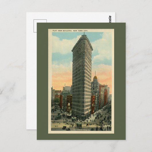 ヴィンテージフラティロン建物ニューヨークシティ ポストカード (正面/裏面)