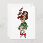 ヴィンテージフラハワイアンガールタトゥーアート ポストカード (正面/裏面)