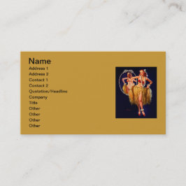 ヴィンテージフラハワイアンピンアップガール 名刺