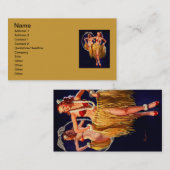 ヴィンテージフラハワイアンピンアップガール 名刺 (正面/裏面)