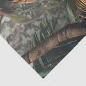 ヴィンテージフラミンゴがジャングルのデコパージュに 薄葉紙 (詳細)