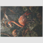 ヴィンテージフラミンゴがジャングルのデコパージュに 薄葉紙 (正面)