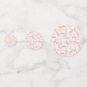 ヴィンテージフラミンゴとスイレン模様 コンフェッティ (裏面)