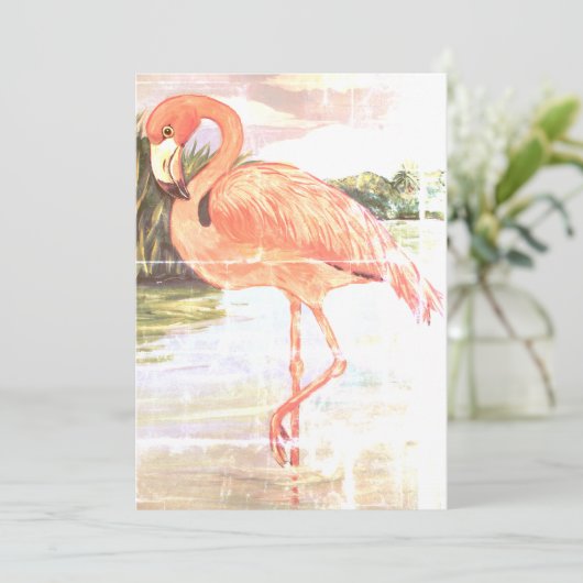 ヴィンテージフラミンゴアートエンド・オブ・サマーバースデーパーティー 招待状 (スタンド正面)