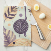 ヴィンテージフラミンゴシームレス キッチンタオル (四つ折り)