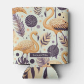 ヴィンテージフラミンゴシームレス 缶クーラー (裏面)