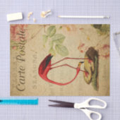 ヴィンテージフラミンゴバラエフフランスのエメラデクページ 薄葉紙 (クラフト)