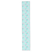 ヴィンテージフラミンゴライトブルー ロングテーブルランナー (正面)