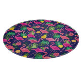 ヴィンテージフラミンゴ夏の要素パターン カッティングボード (角)