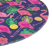 ヴィンテージフラミンゴ夏の要素パターン カッティングボード (角)