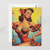 ヴィンテージフラメンコのピン留め ポストカード (正面/裏面)