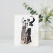 ヴィンテージフラメンコカップルとカスタネット ポストカード (スタンド正面)