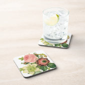 ヴィンテージフラワーアネモンバラクレマチスバイルドゥート コースター (右側)