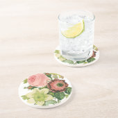 ヴィンテージフラワーアネモンバラクレマチスバイルドゥート コースター (側面)