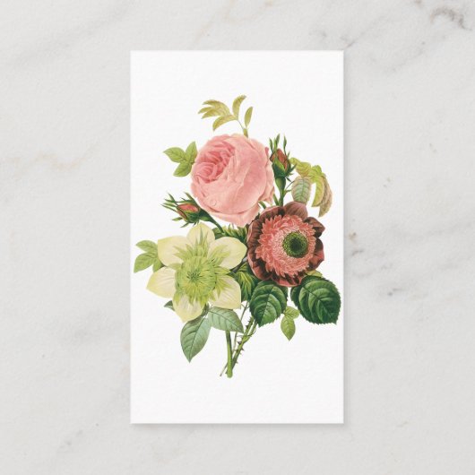 ヴィンテージフラワーアネモンバラクレマチスバイルドゥート 名刺 (裏面)