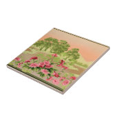 ヴィンテージフラワーアンドヒルズランドスケープ縁どフリーズ タイル (側面)