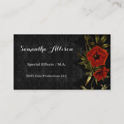 ヴィンテージフラワーアンドレースゴシック名刺 名刺 (正面)