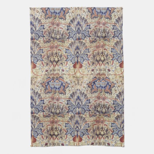 ヴィンテージフラワーウィリアムモリスアーティチョーク キッチンタオル (縦)