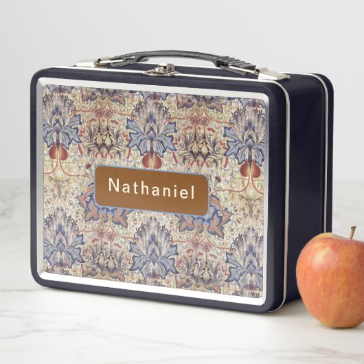 ヴィンテージフラワーウィリアムモリスアーティチョーク メタルランチボックス (インサイチュ)