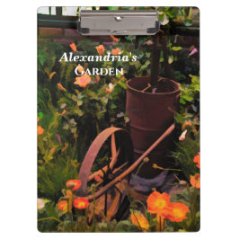 ヴィンテージフラワーガーデンウォーターカラーフローラカスタム クリップボード