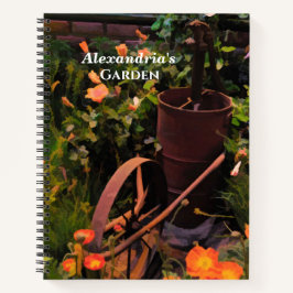 ヴィンテージフラワーガーデンウォーターカラーフローラカスタム ノートブック